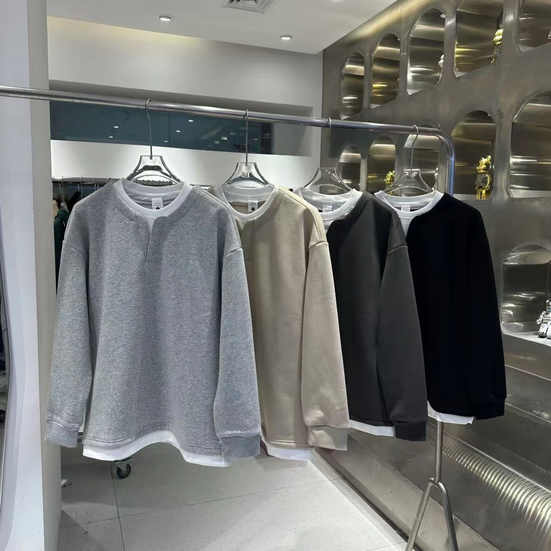 冬季男士圆领加绒加厚卫衣长袖时尚休闲百搭情侣简约宽松套头3232