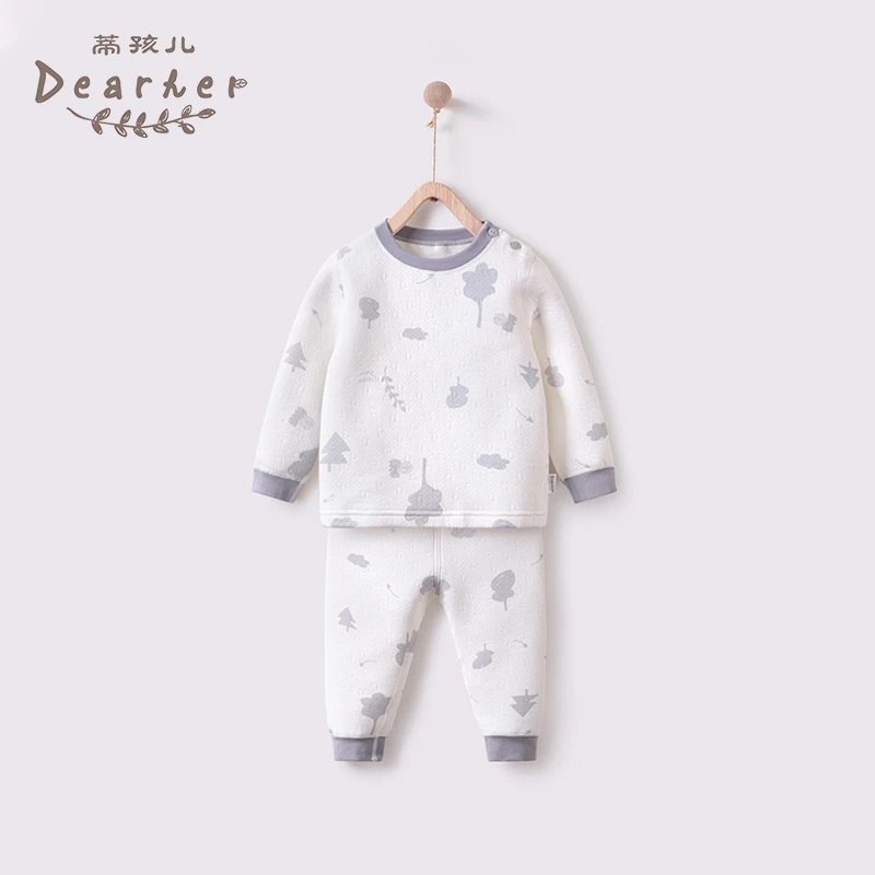 DEARHER/蒂孩儿秋冬加厚保暖1-3岁宝宝内衣套装