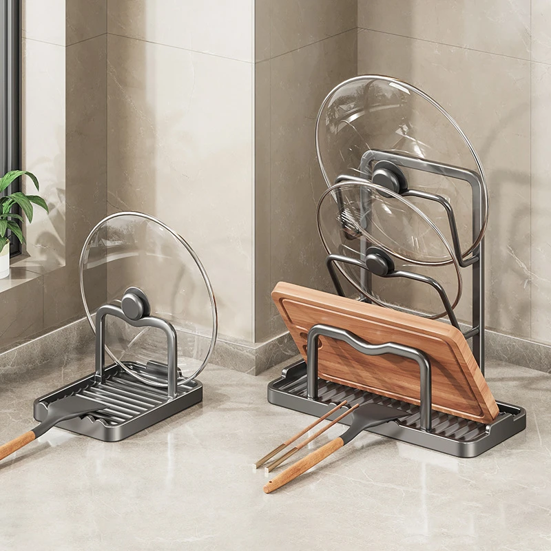 厨房台面置物架多功能锅盖架免打孔立式砧板锅铲架收纳