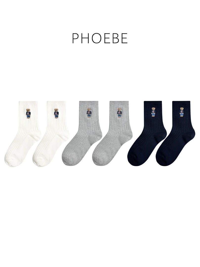 【polo小熊袜】PHOEBE叶姐 秋冬新款时尚袜子H4011010124F