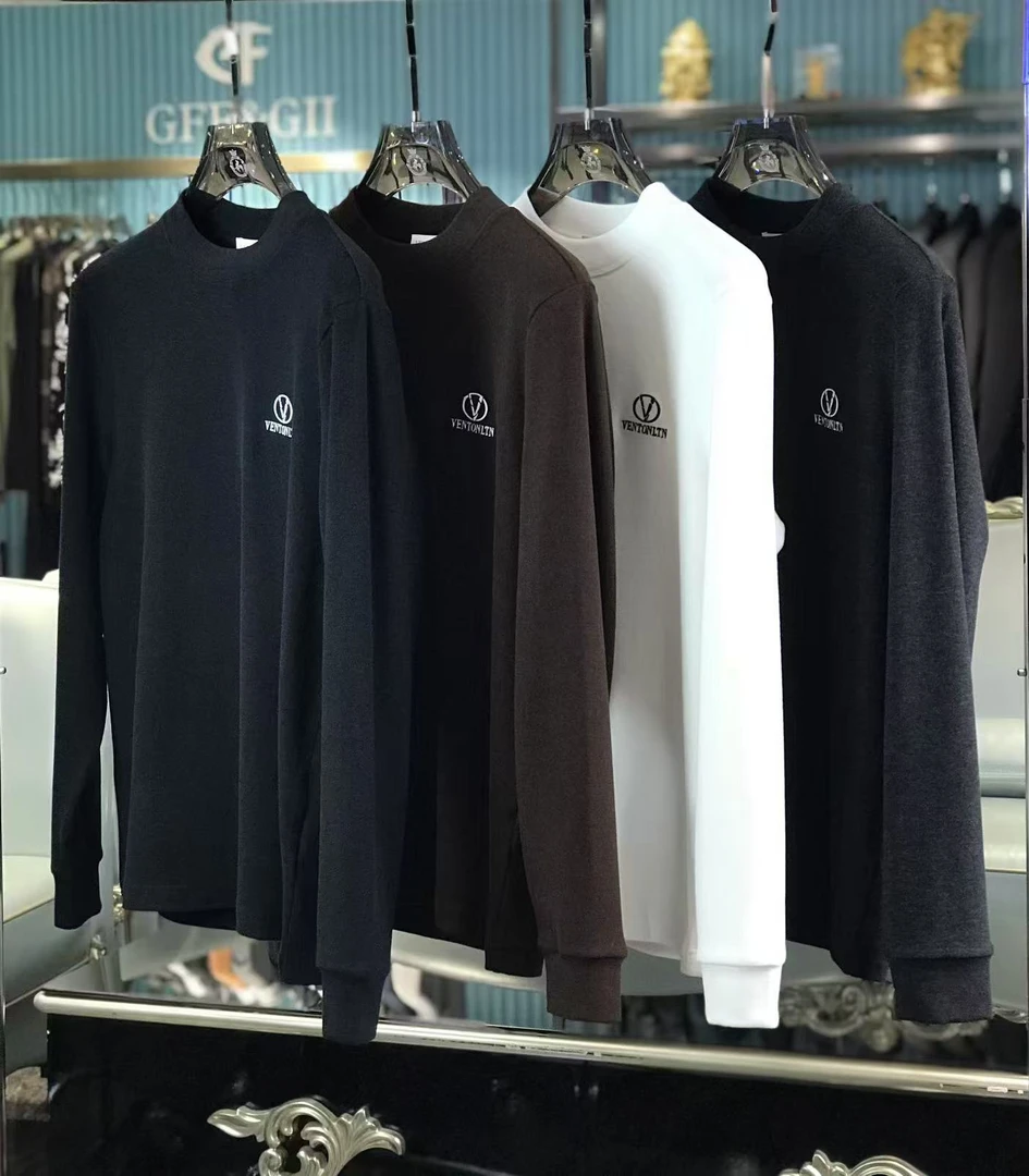 冬季加绒加厚打底衫男士弹力舒适卫衣半高领时尚休闲百搭长袖透气