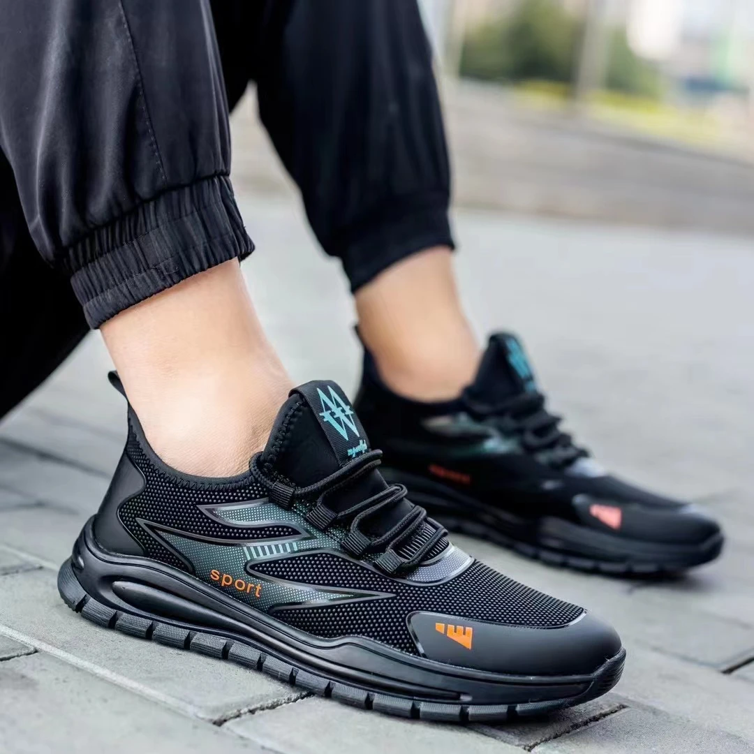 男士运动休闲鞋子秋冬皮面黑色软底防水防滑男鞋椰子鞋户外工作鞋