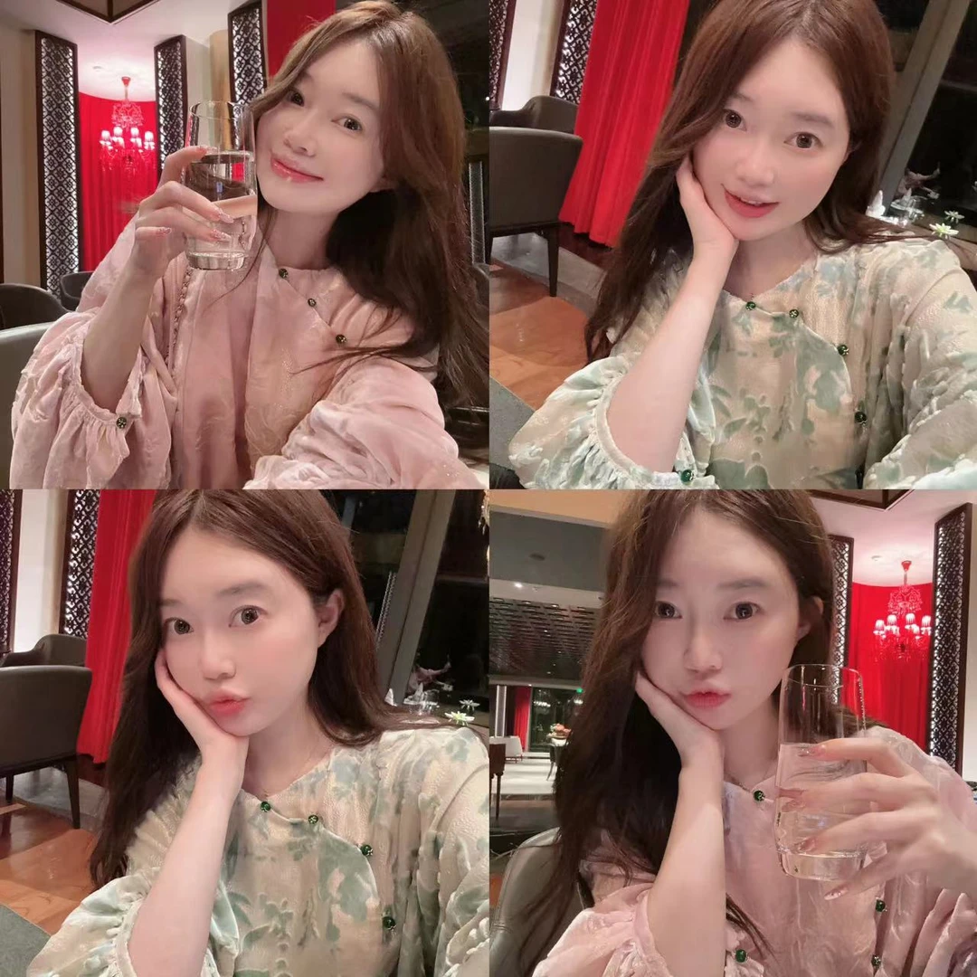 【BORAKOO】竹桃粉/青梅绿两色桑蚕丝中式灯笼袖洛神裙