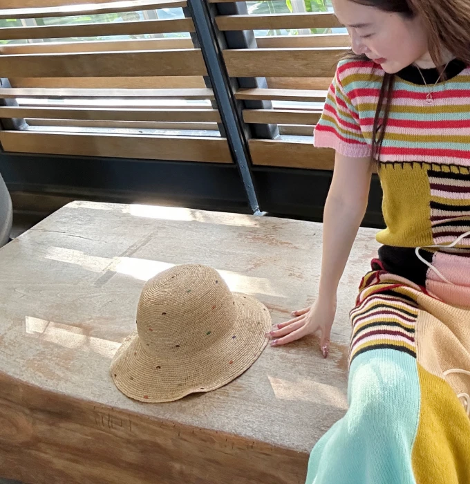 【BORAKOO】【现货】东大门代购正品 编织帽草帽遮阳帽