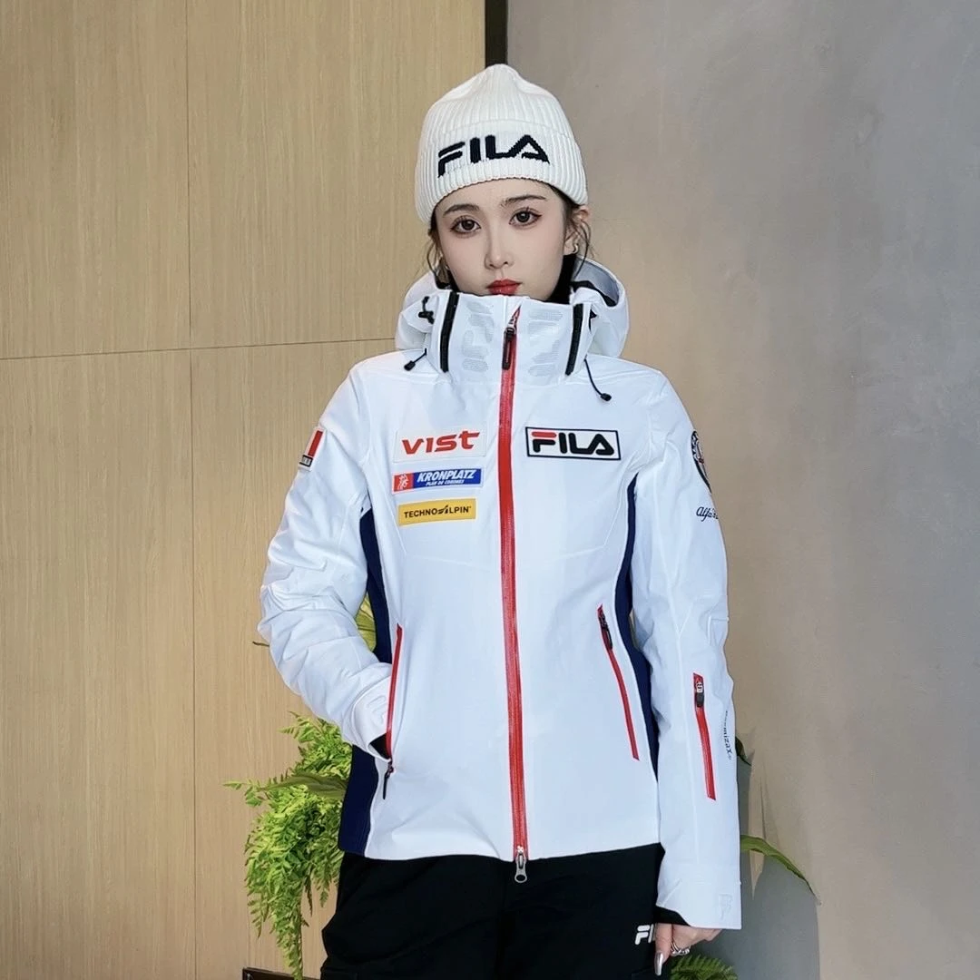 【双11返场季】Fila/斐乐女SKI凌空科技五方联名时尚潮流连帽滑雪服