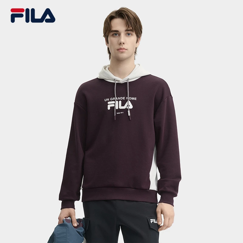 FILA斐乐上衣【加厚连帽】休闲男装冬潮流百搭连帽上衣F11M449203F