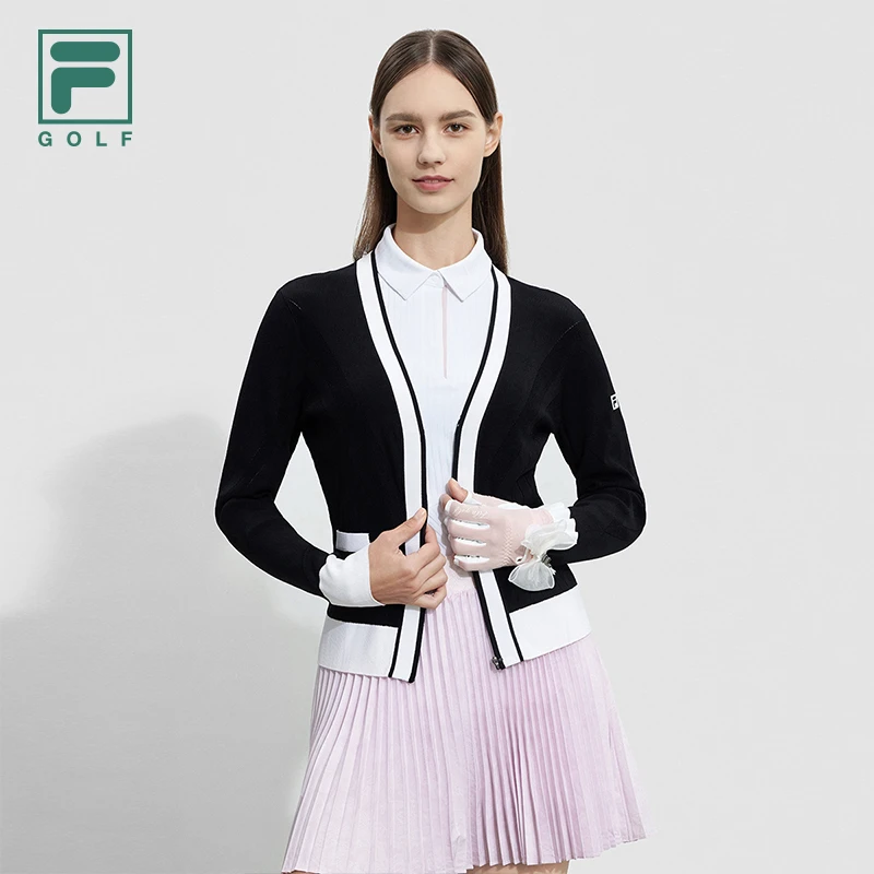 Fila/斐乐女装【高尔夫修身针织外套】秋季新款高能感穿搭百搭上衣