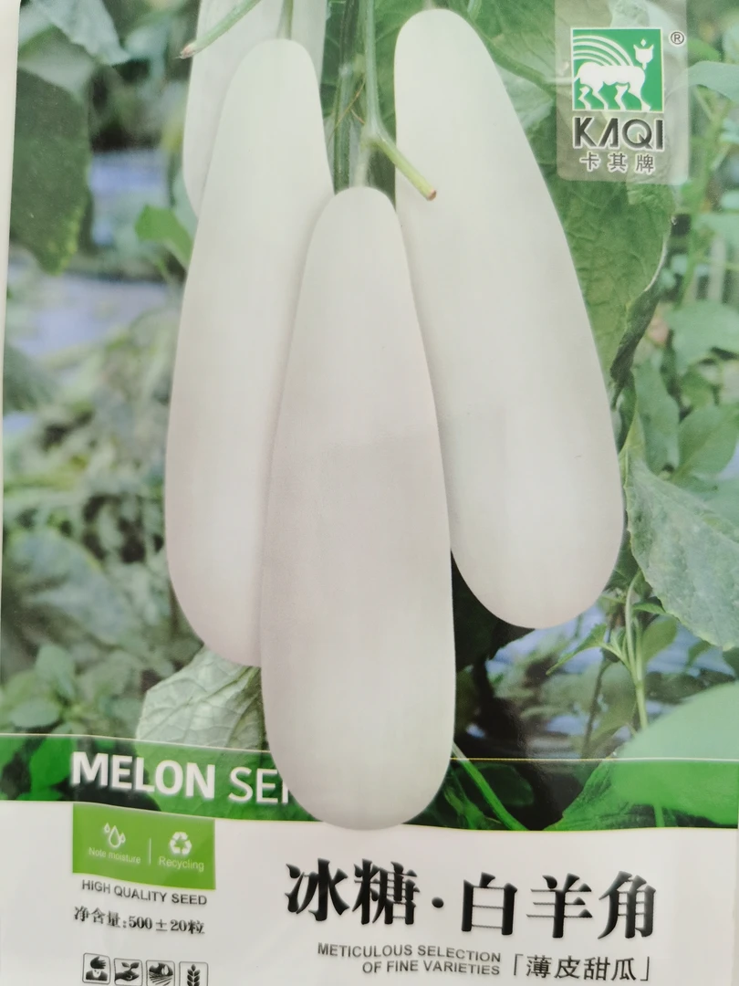 冰糖白羊角蜜甜瓜种子，绿羊角蜜