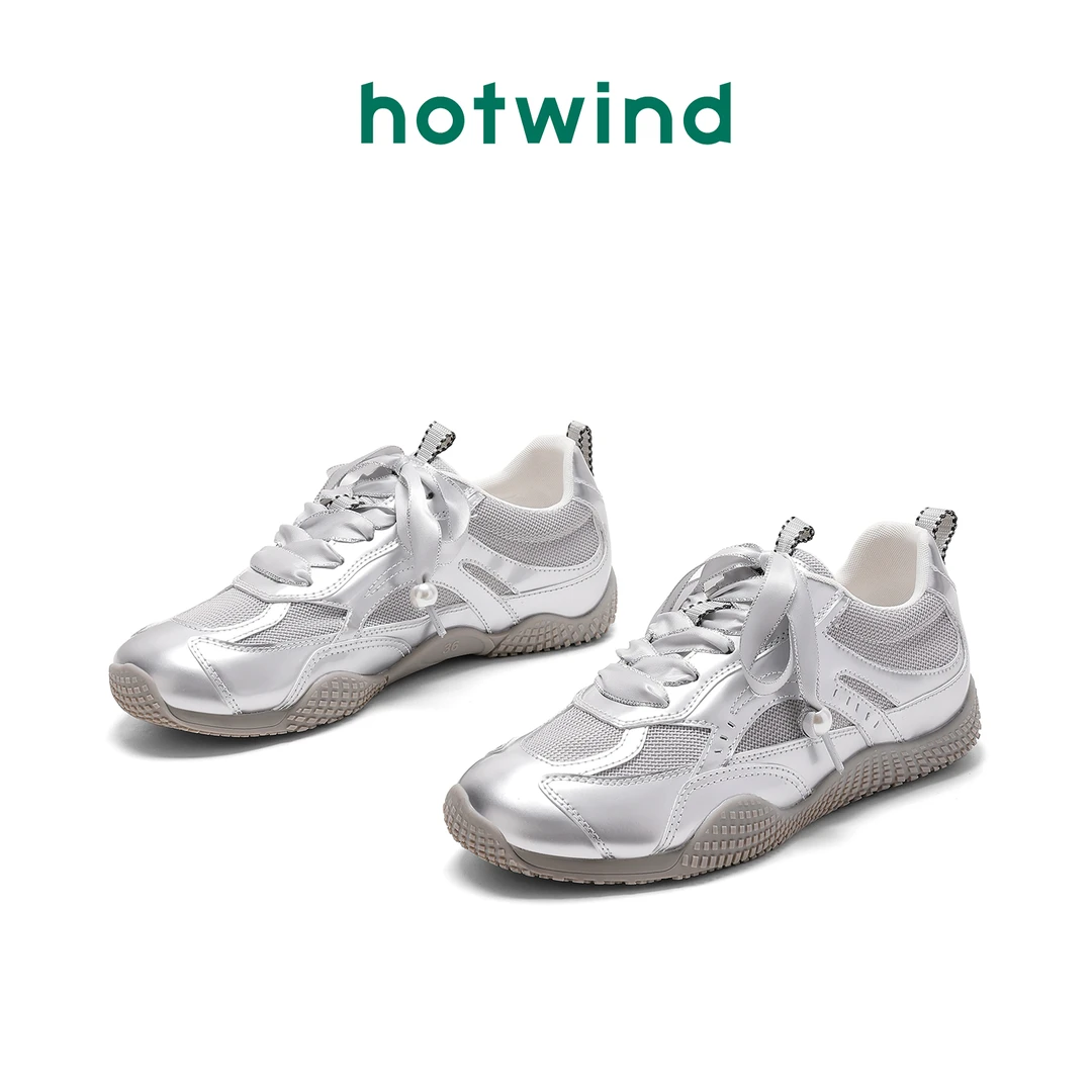 Hotwind热风休闲鞋舒适时尚百搭透气潮流厚底网面板鞋H13W4Y12