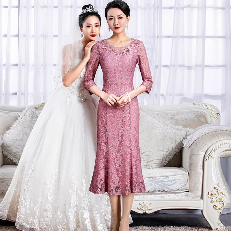 5652高端喜妈妈改良旗袍婚礼婚宴晚会高贵优雅长款修身显瘦礼服夏