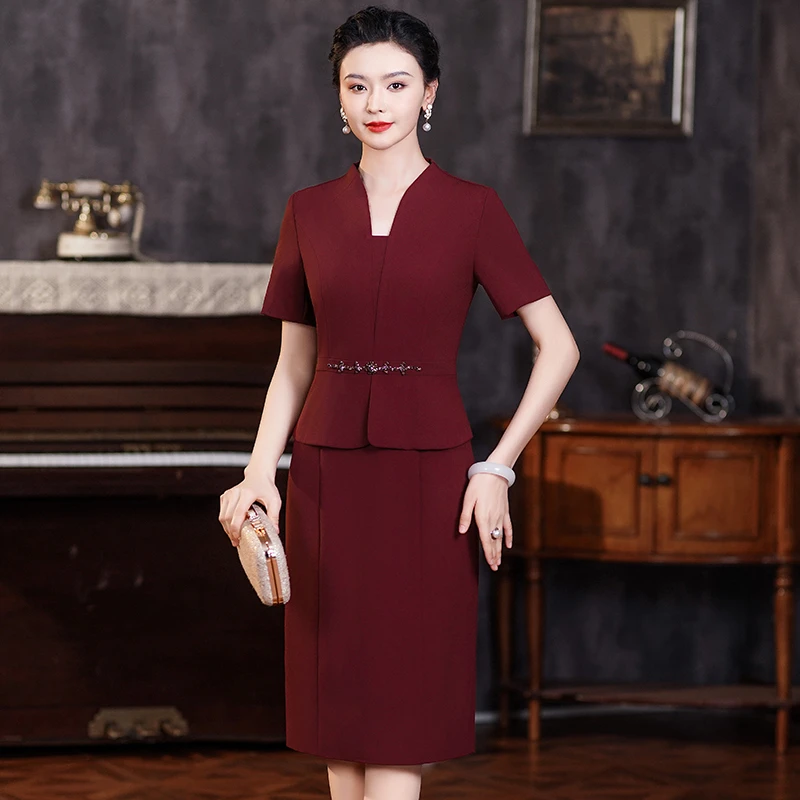 6476六月夏季新款高端气质显瘦结婚婚宴喜婆婆敬酒服中国风礼服裙