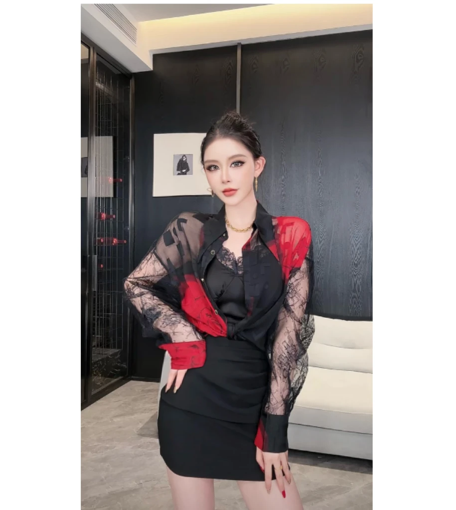 【4】SS姗姗玫瑰花显瘦气质洋气时尚百搭长袖衬衫70861712/20860137