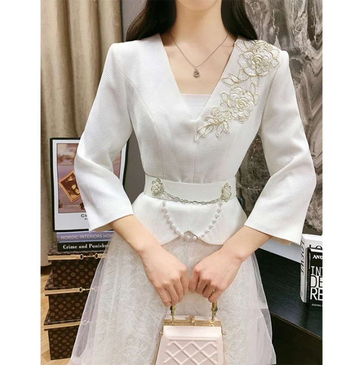 【芙娜妮轻奢】国内设计师品牌秋季新款时尚名媛轻奢西装女F2310711