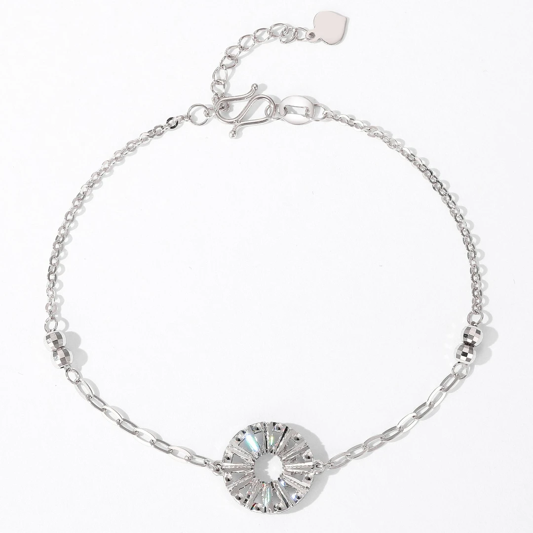 pt950菱格罗盘蹦迪珠手链轻奢车花工艺时尚简约气质