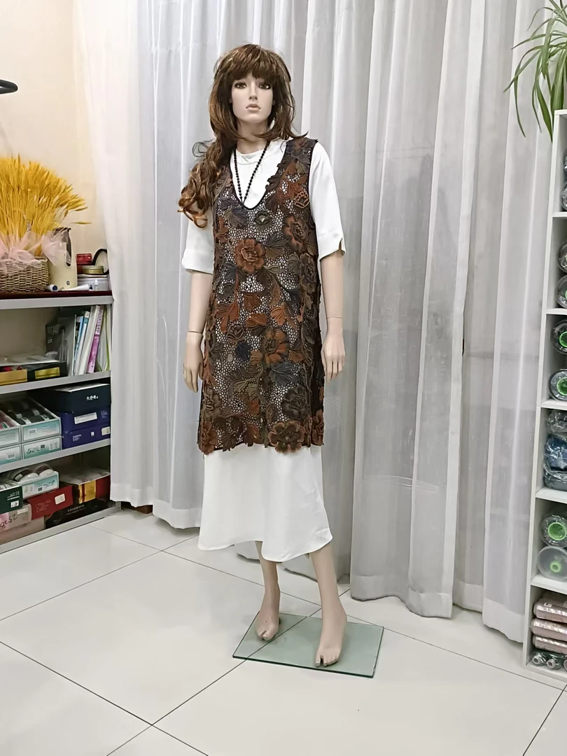 芙蓉花连衣裙钩编材料包（蕾丝线）