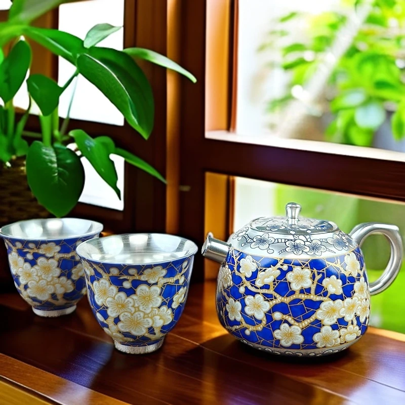 郑文强傲霜冰梅银一壶两杯