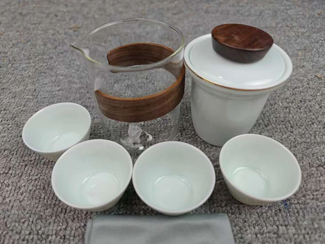 龙泉青瓷四杯旅行套D12