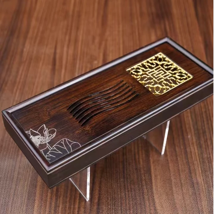 莲花茶盘茶家用中式竹制配件@F12