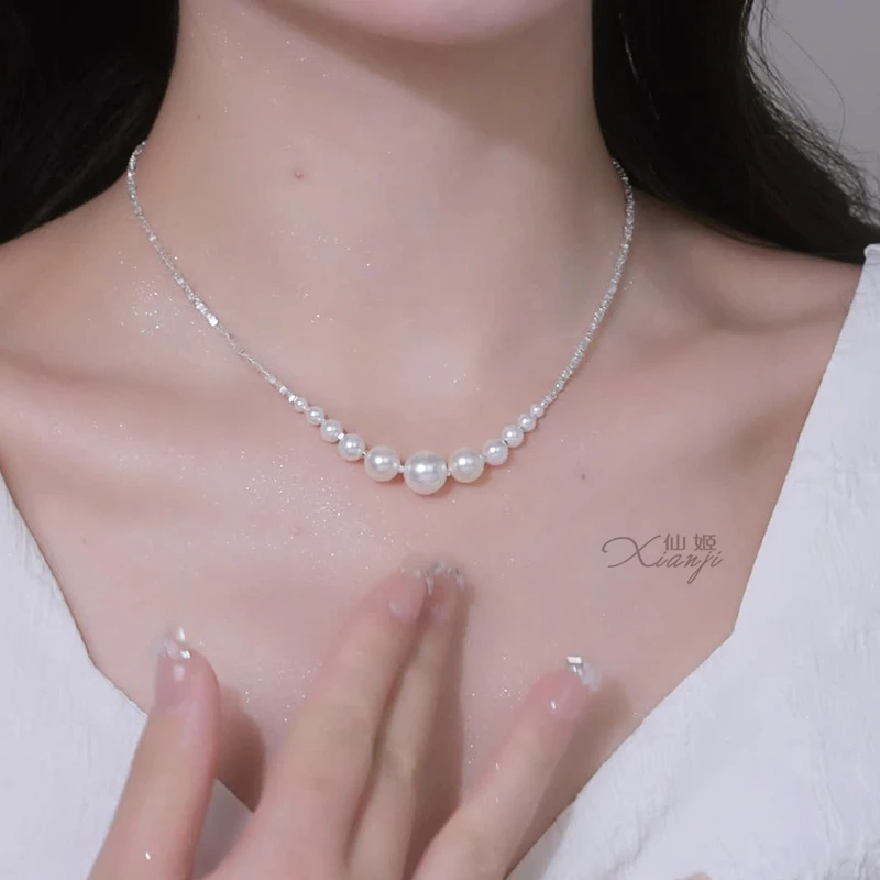 链子925银 235269轻奢经典精致串珠项链气质小众简约百搭时尚颈链