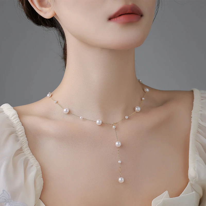 铜合金项链 01618 轻奢精致白色满天星项链气质百搭时尚仙气颈链