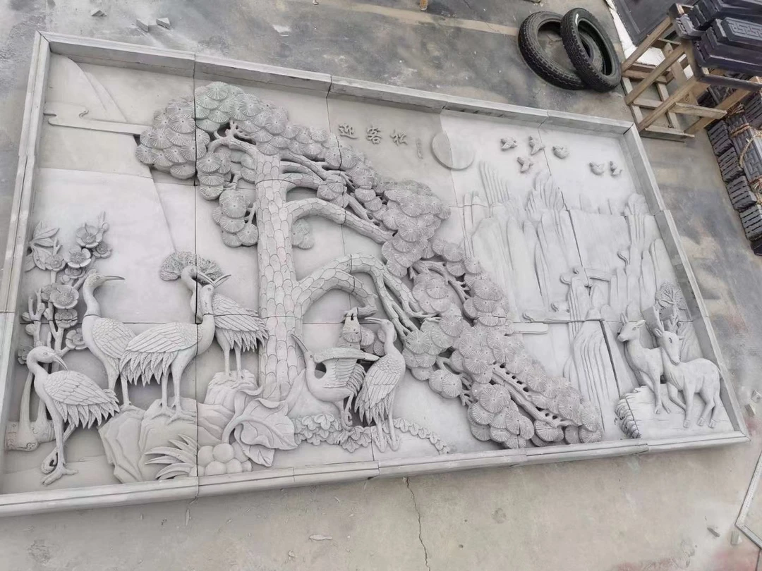 手工古建砖雕仿古青砖雕刻来图可定制各种尺寸影壁墙装饰机雕浮雕