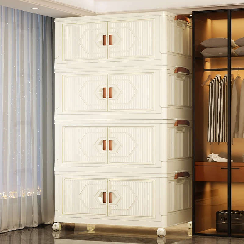 收纳箱家用储物柜可折叠双开门衣服整理箱玩具衣物置物收纳储物柜