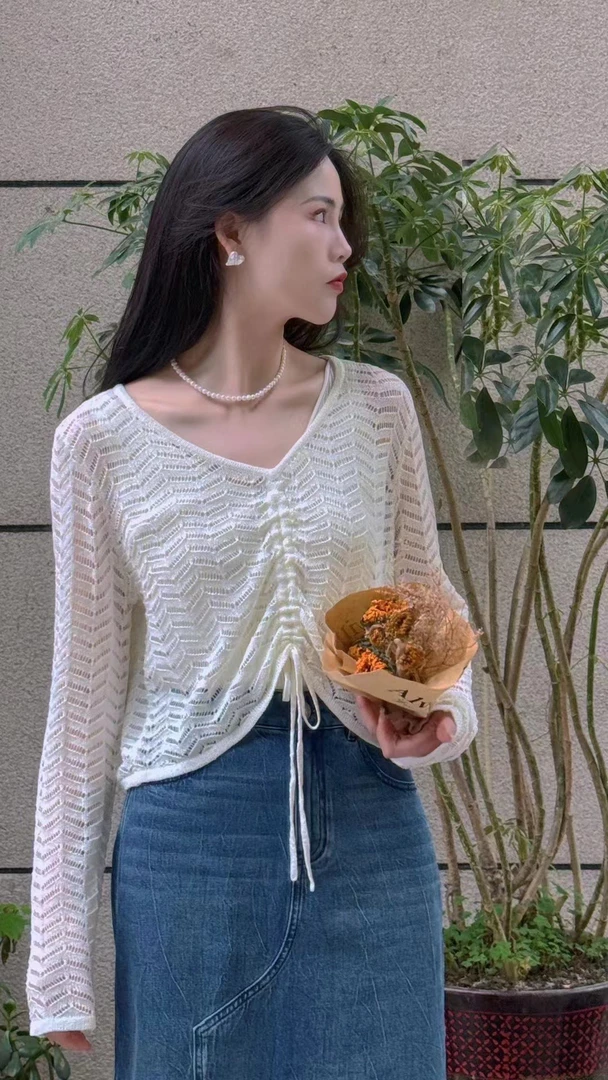 易缔媤镂空针织衫D73387WP014