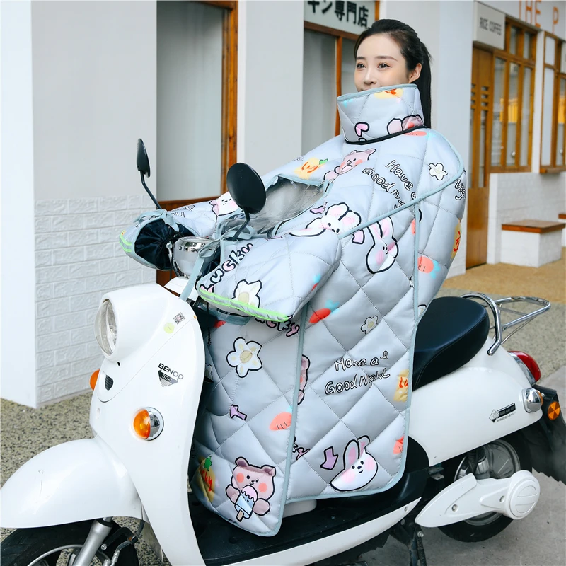 电瓶车冬季加厚亲子挡风被围脖天窗护肩款防水保暖通用加绒防风被