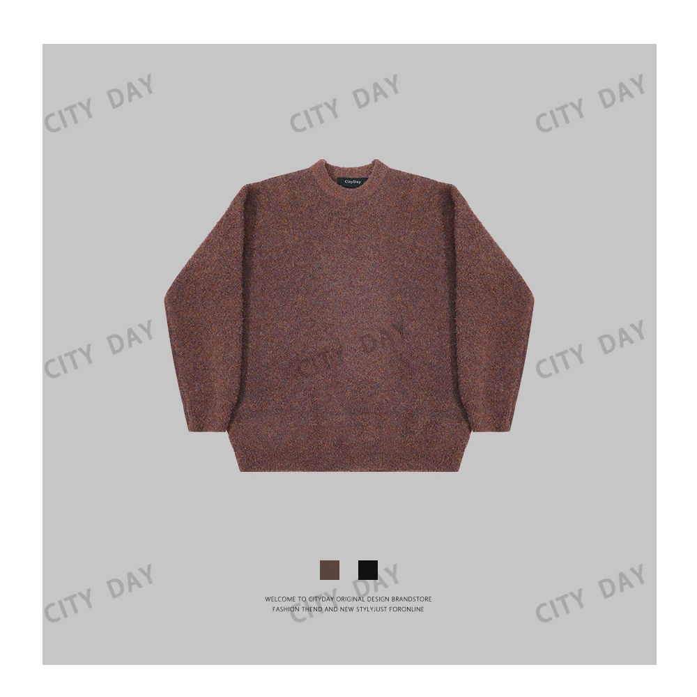 CityDay【楠哥】幻彩纱线 静奢老钱 混色复古慵懒风毛衣 6506