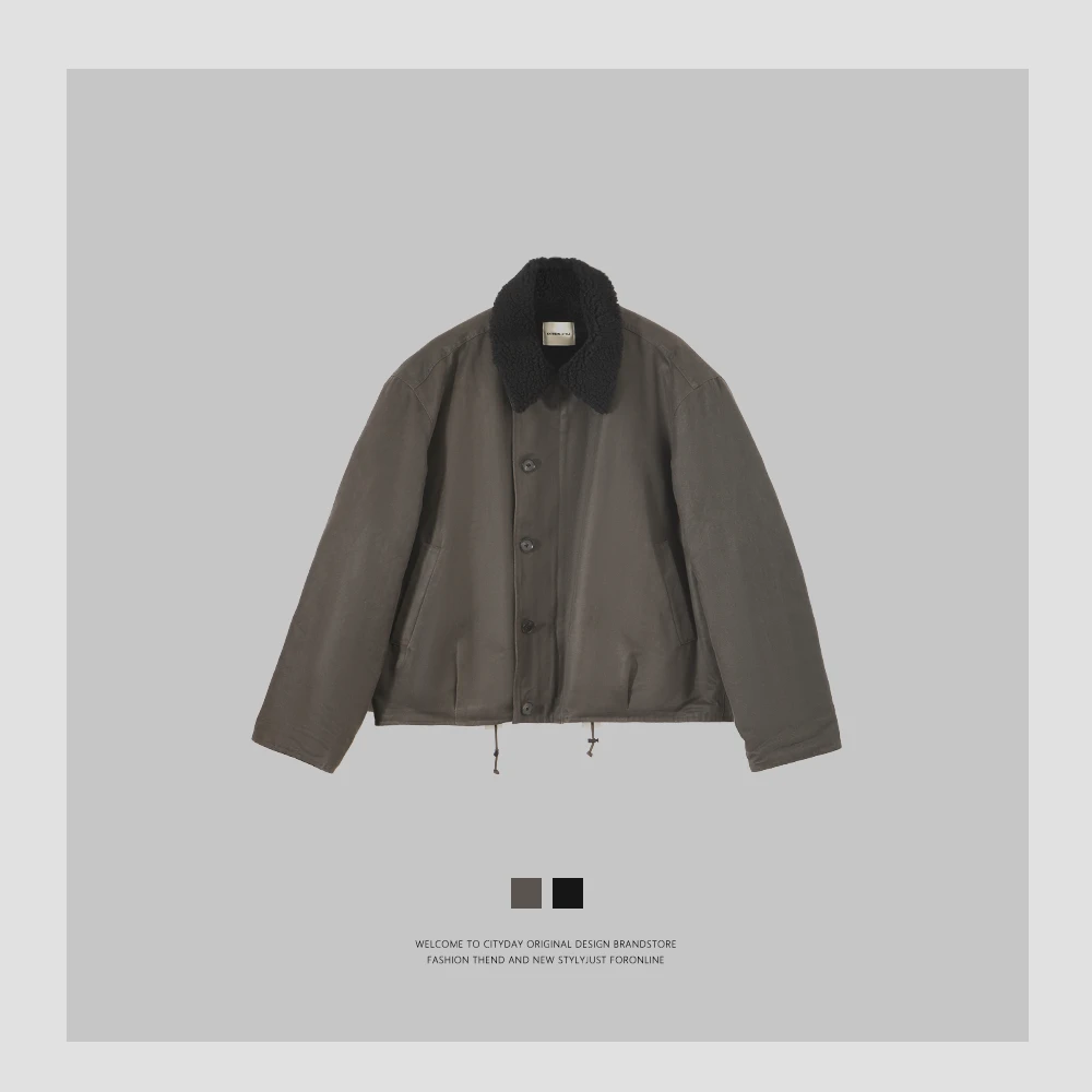 CityDay【楠哥】 cleanfit系列 高定绒感复古做旧翻领夹克 24EW61