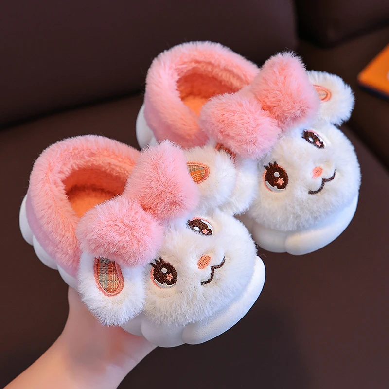2023儿童棉鞋男女冬季可爱兔子包根防滑保暖软底居家毛绒加厚棉鞋