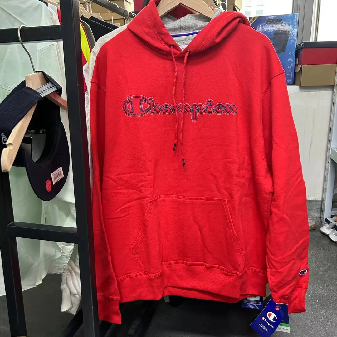 Champion/冠军 海外版刺绣大标红色连帽卫衣卫 GF88H586597-2WC