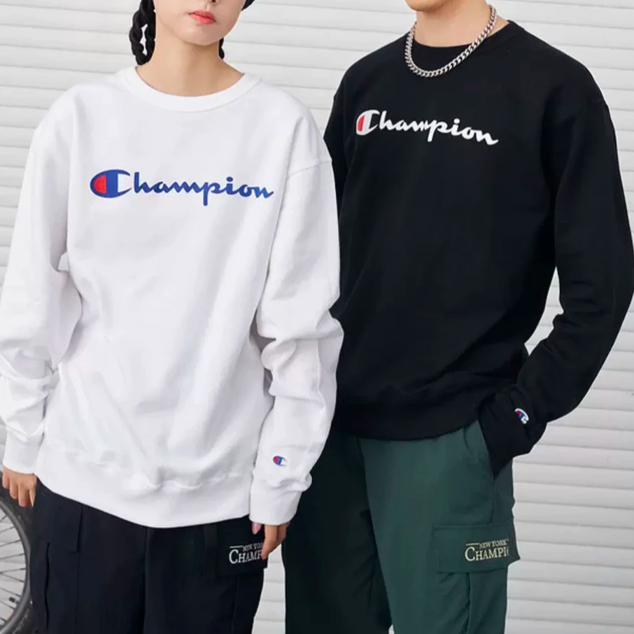 Champion/冠军正品 第二件半价 大标加绒卫衣内搭圆领长袖上衣 bo