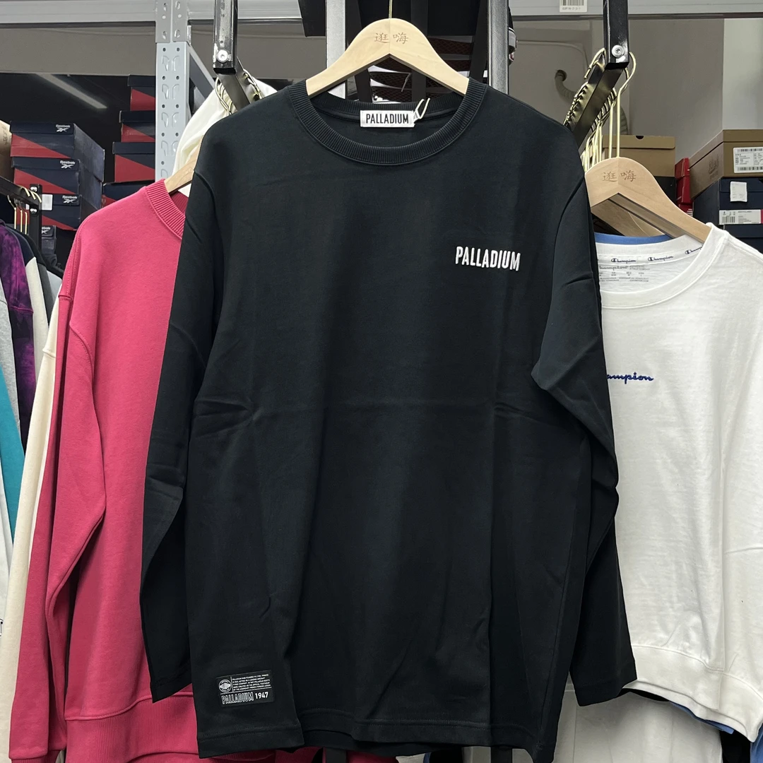 PALLADIUM/帕拉丁美式复古潮流百搭圆领长袖T恤 微瑕105879-008