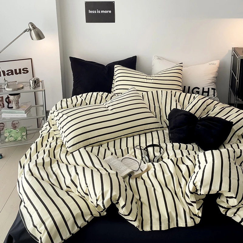 春秋故事全棉北欧简约风四件套纯棉ins床品宿舍床三件套床上用品