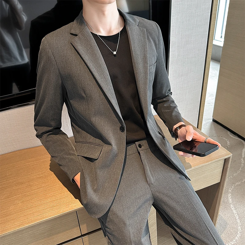 春秋西服外套男黑色男士商务休闲外套上衣西装外套男式职业装韩版