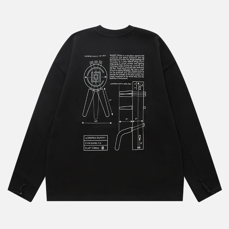 CLOTTEE by CLOT木人桩盘扣圆领卫衣 加厚款 功夫系列