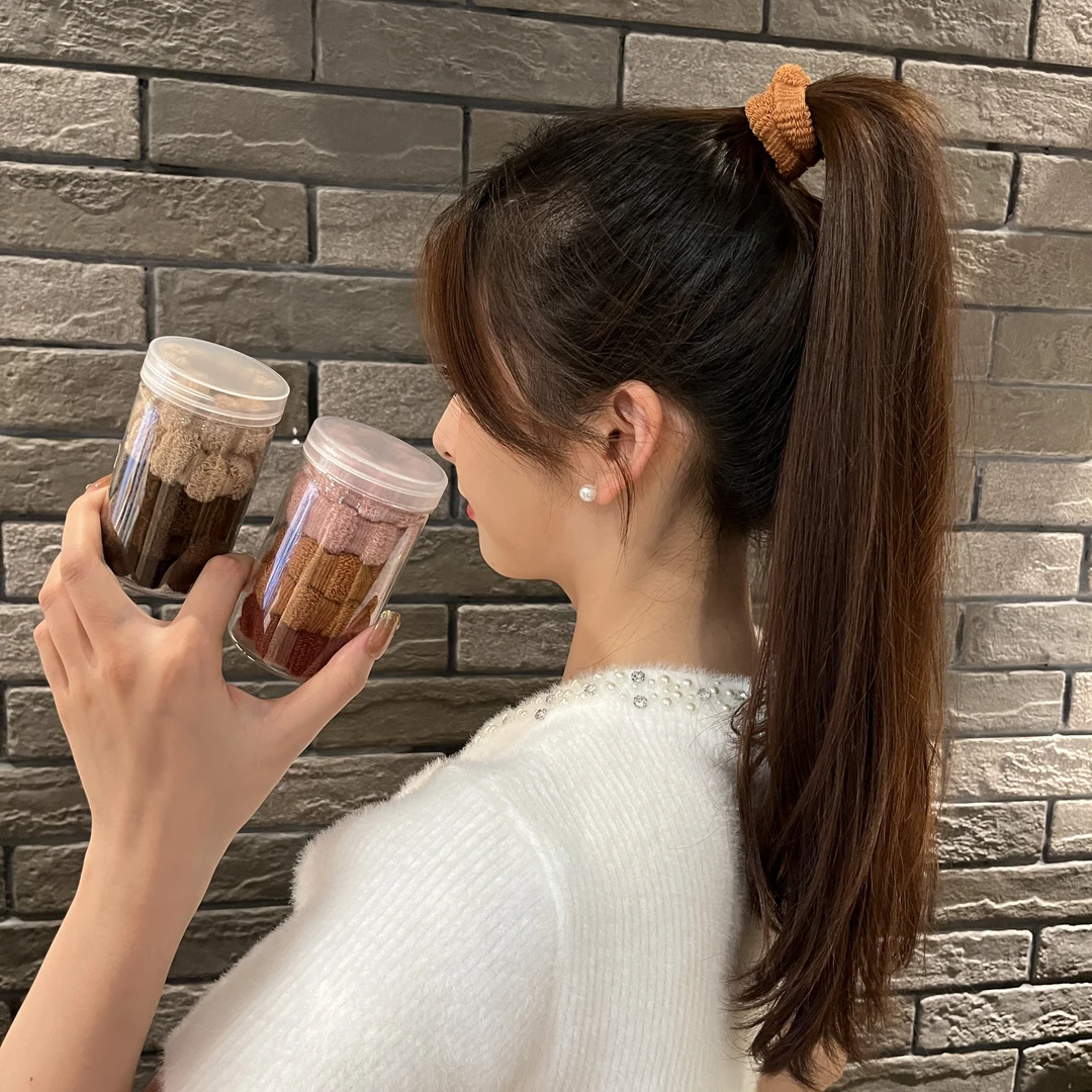 非金属布艺发饰耐用罐装头绳橡皮筋女无痕扎头发绳扎高马尾发圈