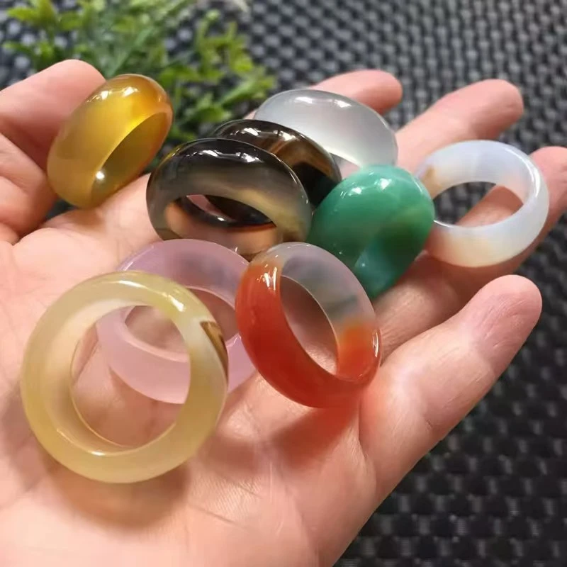 多色天然气质通透指环 多样性发货