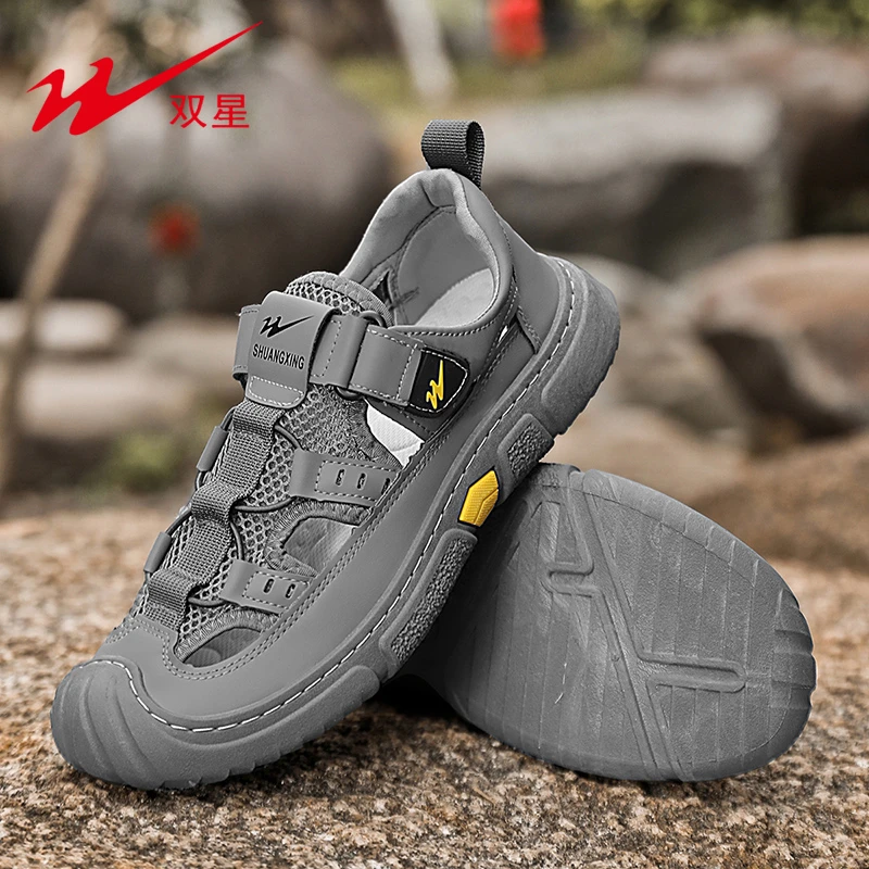 双星男鞋官方正品2025新款凉鞋休闲外穿凉拖男士高品质透气沙滩鞋