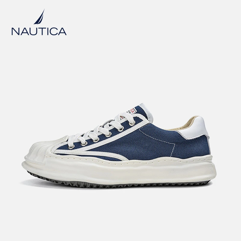nautica/诺帝卡男款百搭透气帆布鞋2023新款爆款男士一脚蹬休闲鞋