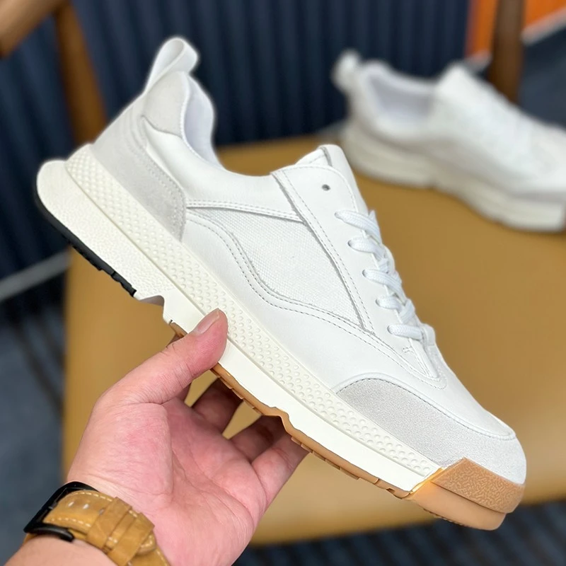 德训潮鞋2025春季新款休闲厚底低帮板鞋男透气百搭运动老爹鞋男