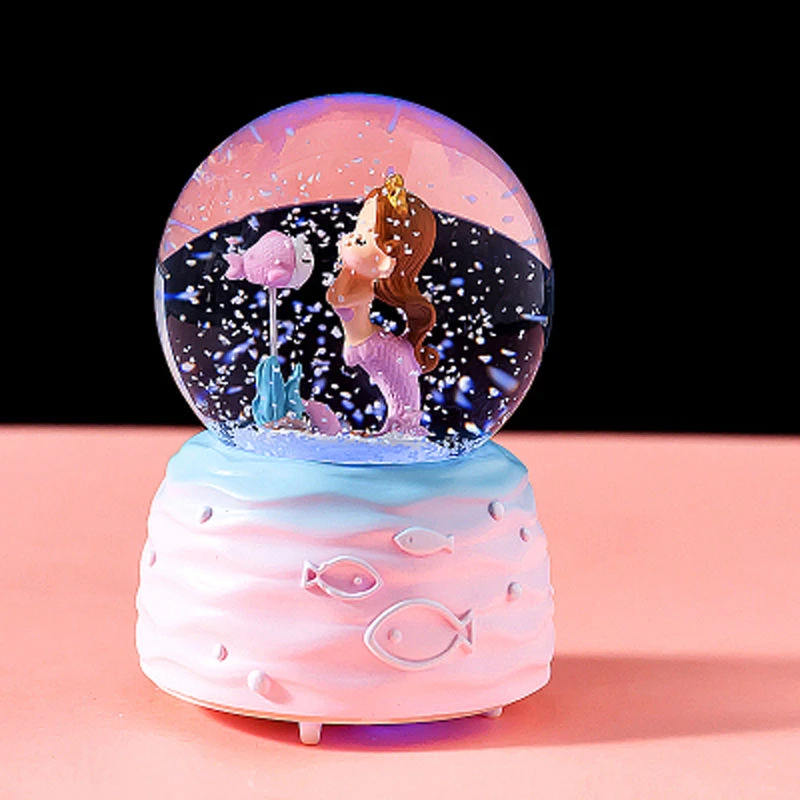 高级玩具女生水晶球女孩公主水晶球雪八音盒女孩儿童生日礼物