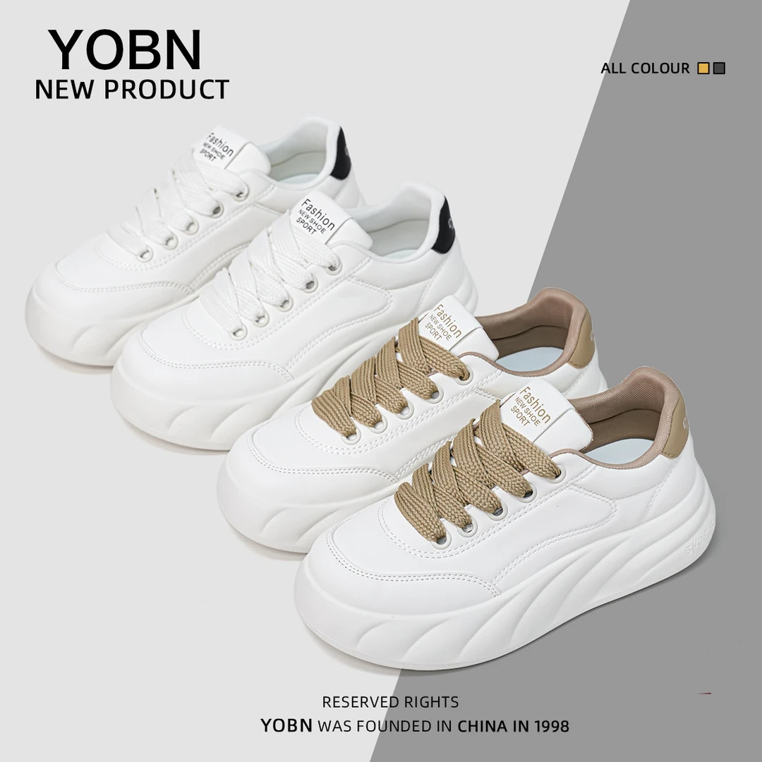 YOBN爆款小白鞋韩版ins运动跑步女学生厚底增高休闲板鞋5801