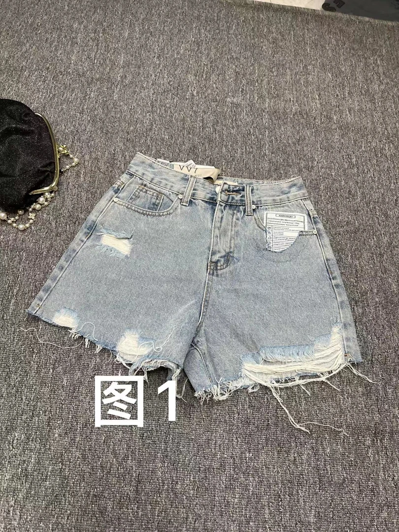欧货牛仔短裤夏季百搭高腰女士短裤8593。 8625