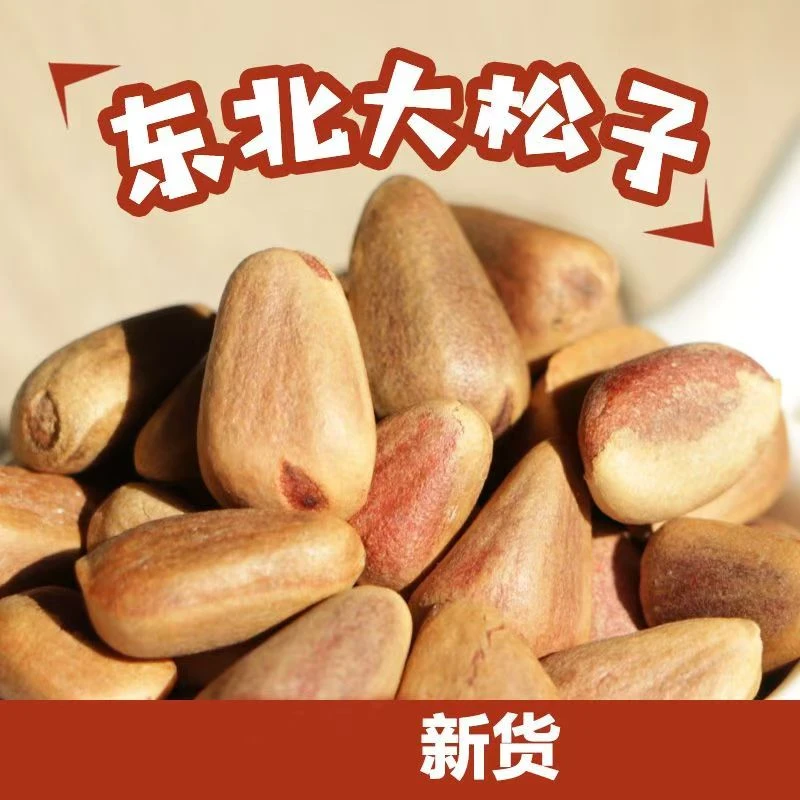 东北松子大颗粒500克营养坚果手剥笨炒开口（二斤起拍）