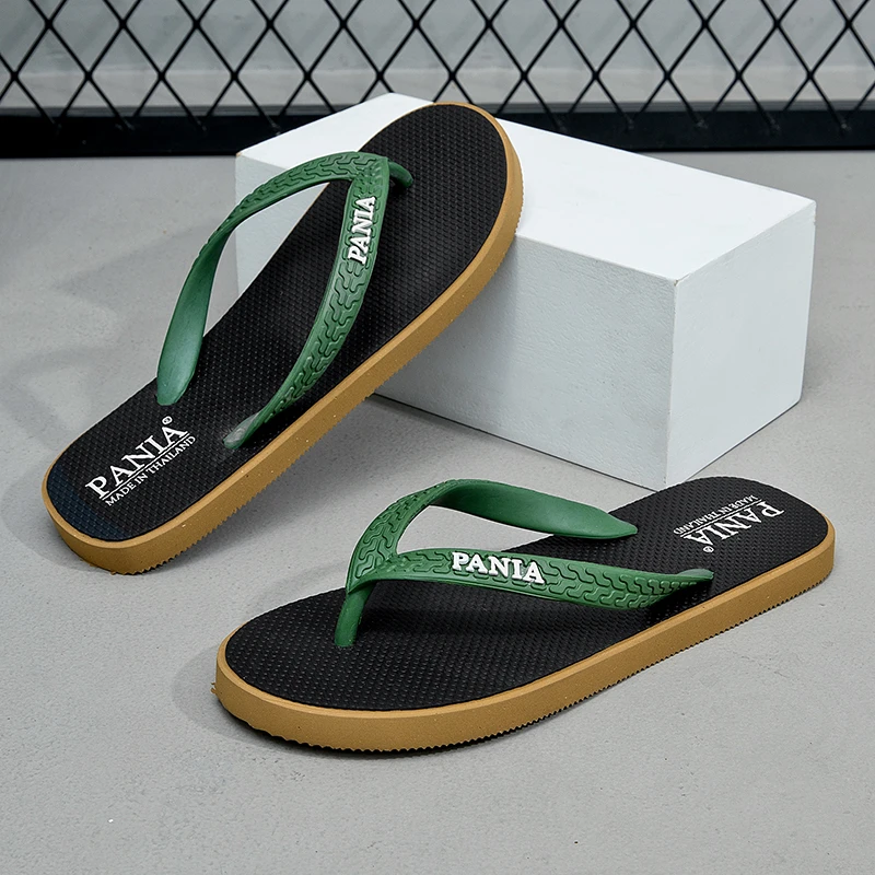 PANIA泰国进口天然橡胶人字拖鞋男夏季休闲沙滩夹脚软底时尚户外