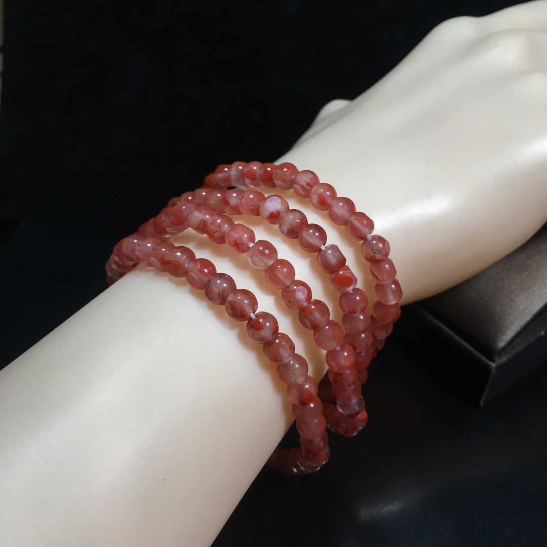 正品保真保山南红冰飘一点红佛珠手串时尚精美（多样性发货）
