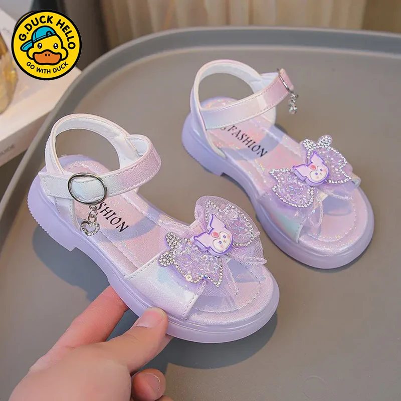 G.DUCK小黄鸭女童公主凉鞋2024新款夏季软底夏款宝宝女宝防滑鞋子
