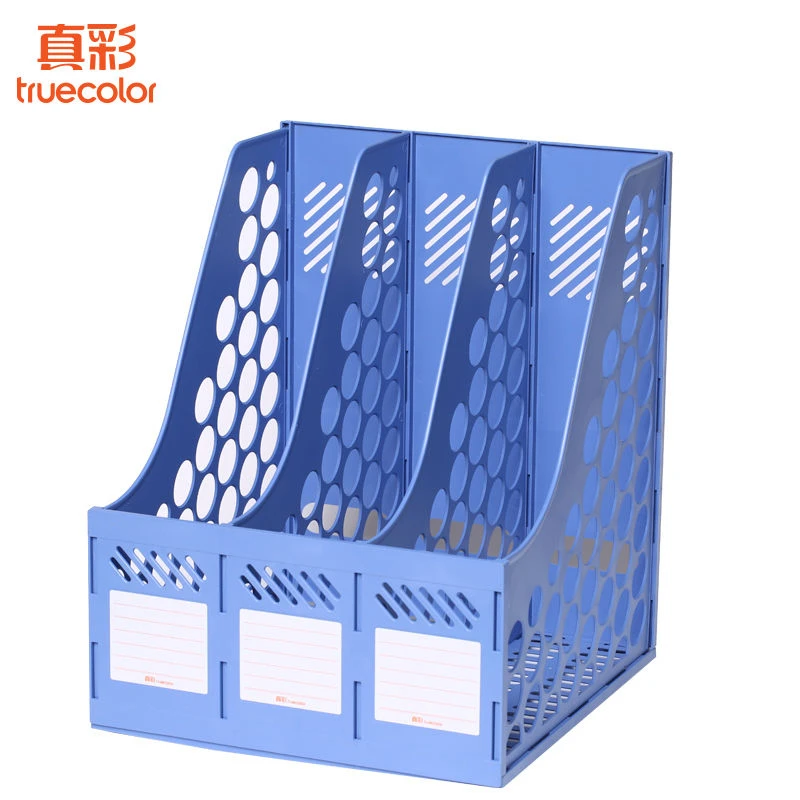 【真彩】加厚文件框文件收纳盒塑料书架简易立式书立书架